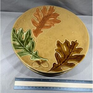 Autumn Leaves‎ Ceramic Set Of 4 Dinner Plates Holiday Autumn Leaf Festive
